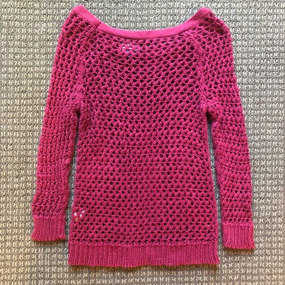 American Eagle open-knit maroon sweater - Picture 2 of 3